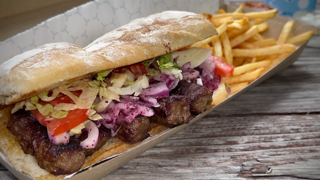 Halal doner kebab sandwich in Miami